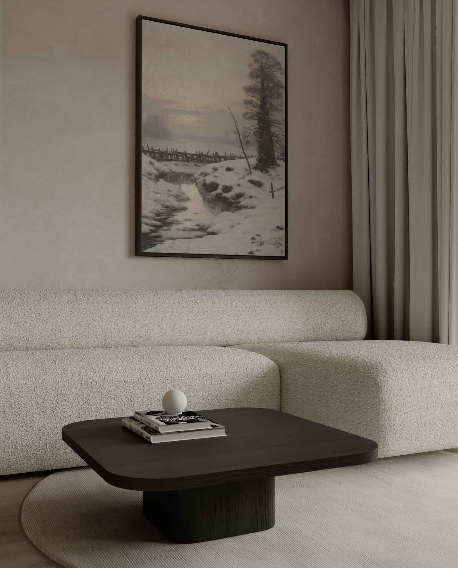 Winterse Rust in het Landschap Kunstwerk-canvas-dibond-plexiglas-wanddecoratie-WallArtistic