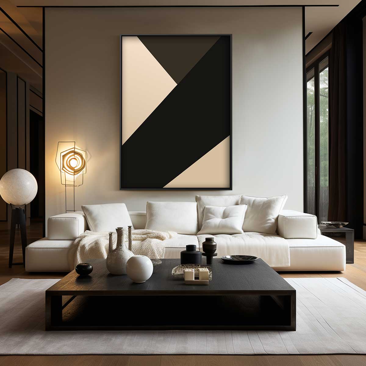 Gedurfde Abstracte Compositie Kunstwerk-canvas-dibond-plexiglas-wanddecoratie-WallArtistic