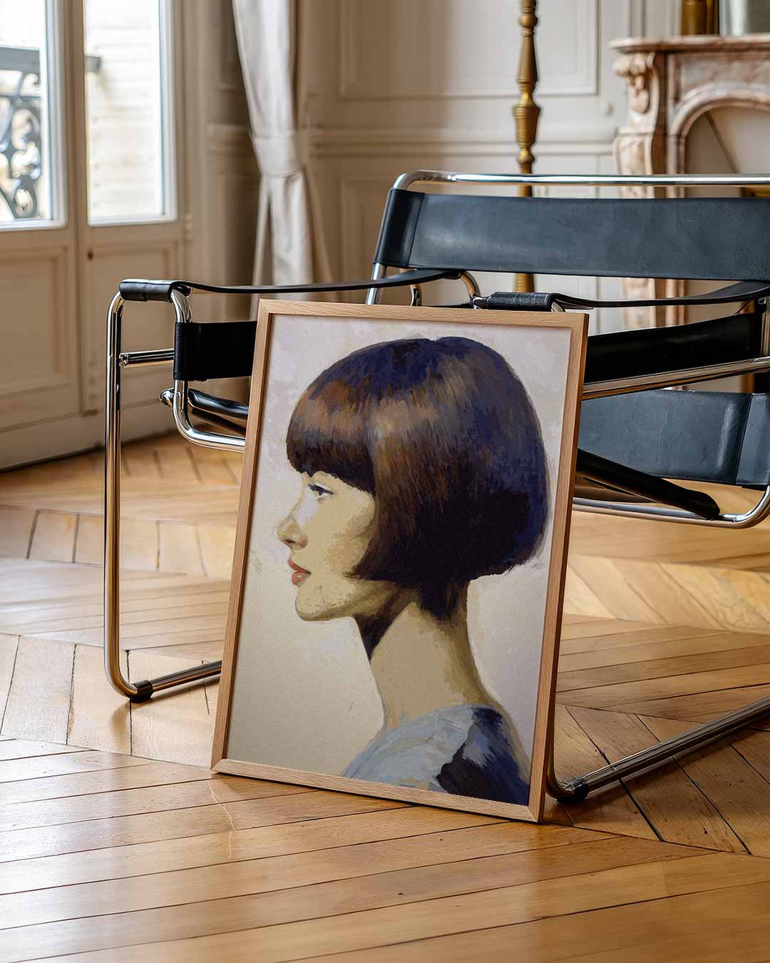Vrouwelijke Elegantie in Profiel Poster