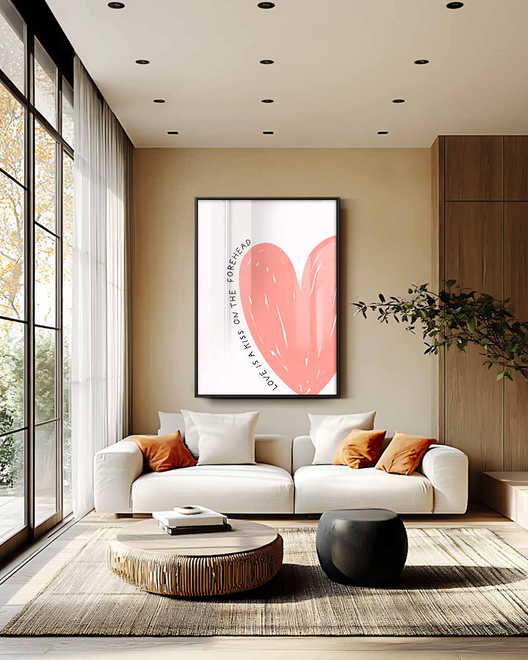 Voorhoofd Kus Liefde Kunst Kunstwerk-canvas-dibond-plexiglas-wanddecoratie-WallArtistic