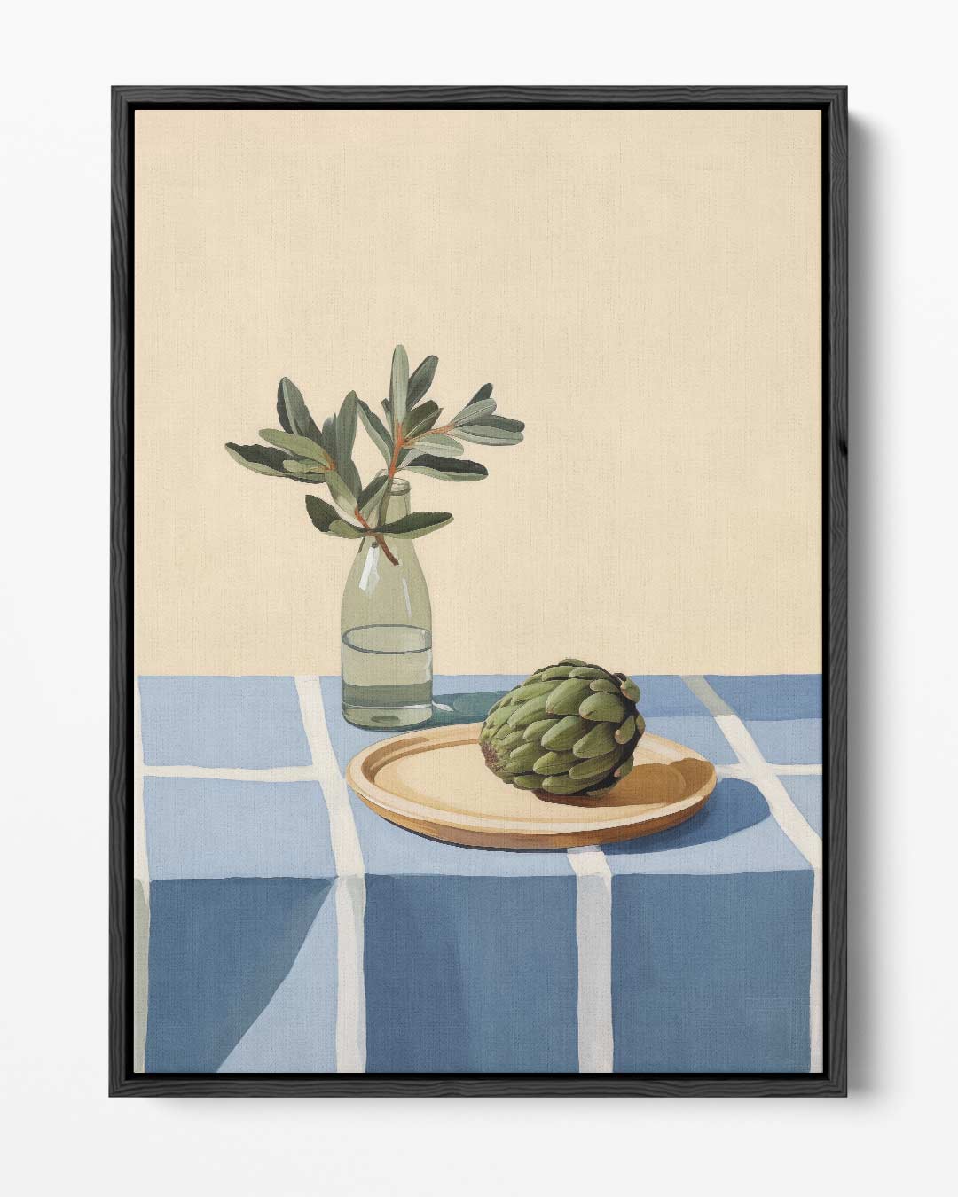 Stilleven met Artisjok en Fles Kunstwerk-canvas-dibond-plexiglas-wanddecoratie-WallArtistic