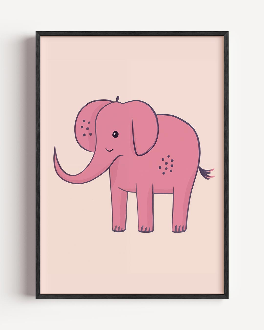 Schattige Roze Olifant Poster-WallArtistic