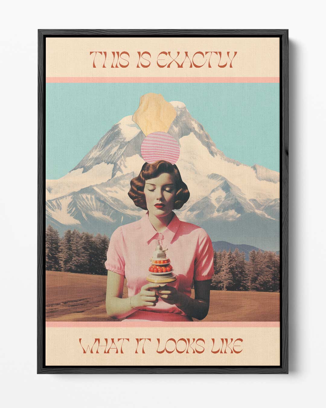 Surrealistische Dame met IJs Kunstwerk-canvas-dibond-plexiglas-wanddecoratie-WallArtistic