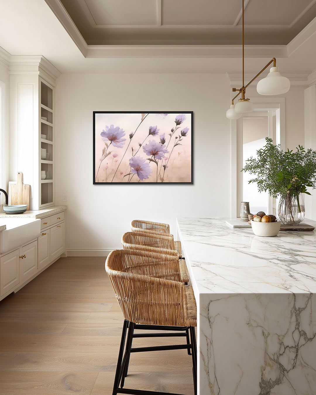 Bloemen in pasteltinten Kunstwerk