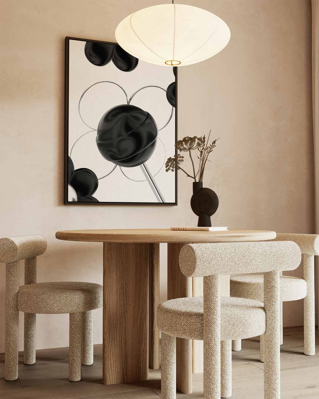 Zwarte Bloemsymfonie Kunstwerk-canvas-dibond-plexiglas-wanddecoratie-WallArtistic