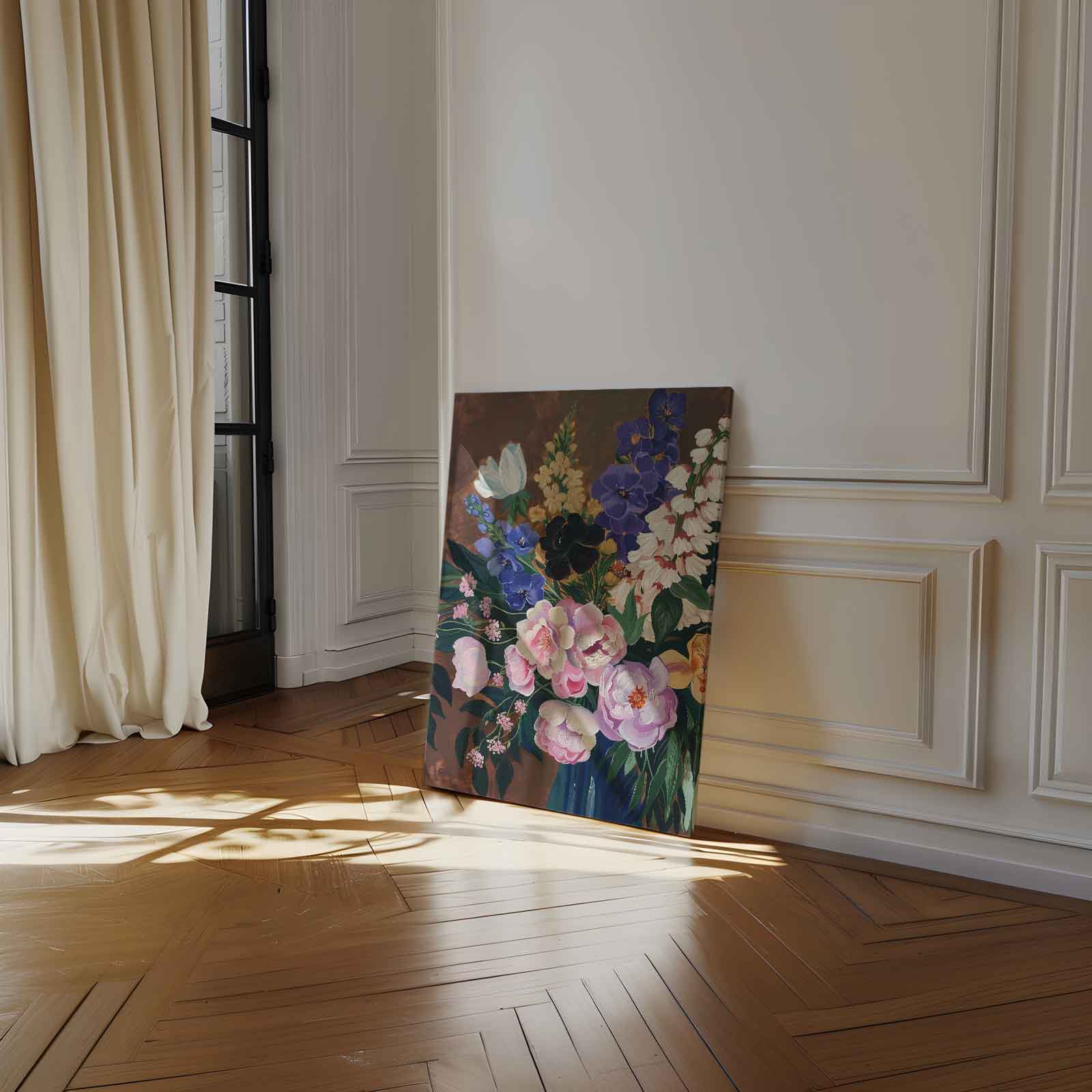 Kleurrijke Bloemenpracht Kunstwerk-canvas-dibond-plexiglas-wanddecoratie-WallArtistic