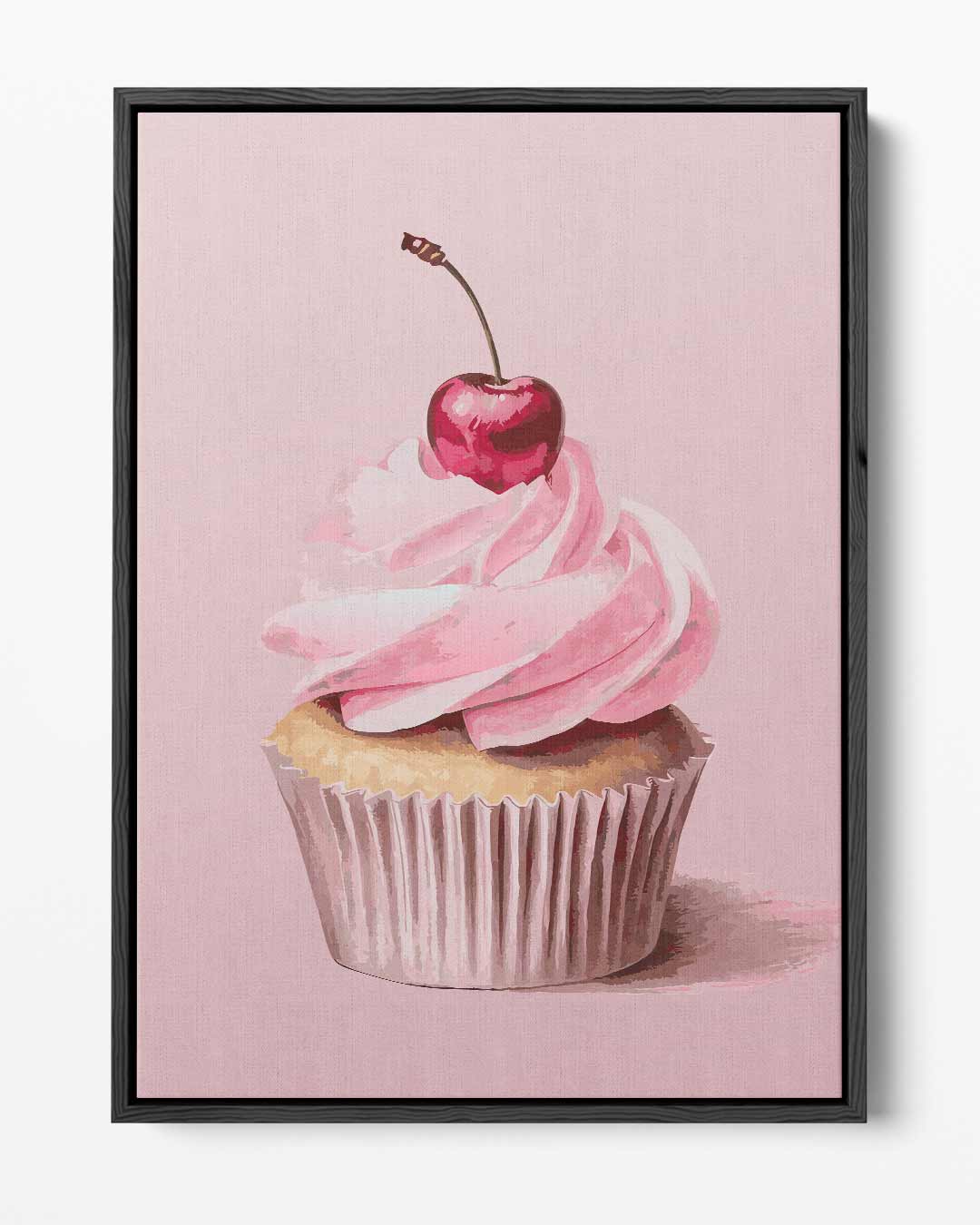 Cupcake Delight met Kers Kunstwerk-canvas-dibond-plexiglas-wanddecoratie-WallArtistic