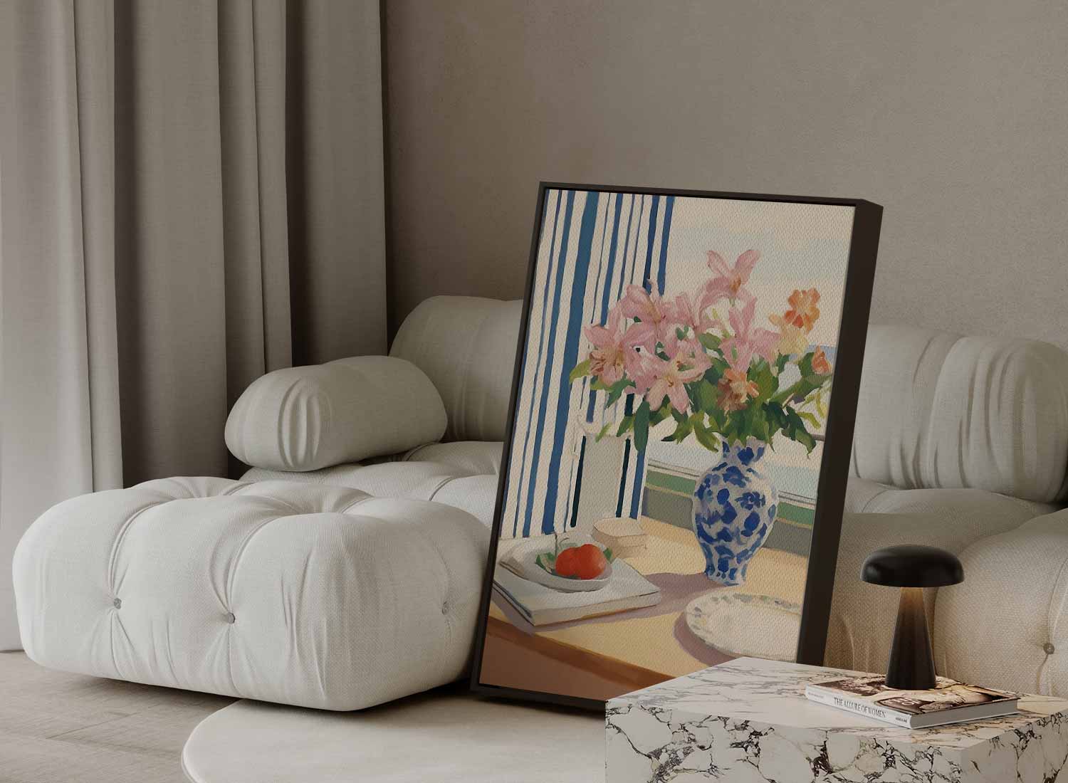Zomers Tafereel met Bloemen en Tomaten Kunstwerk-canvas-dibond-plexiglas-wanddecoratie-WallArtistic