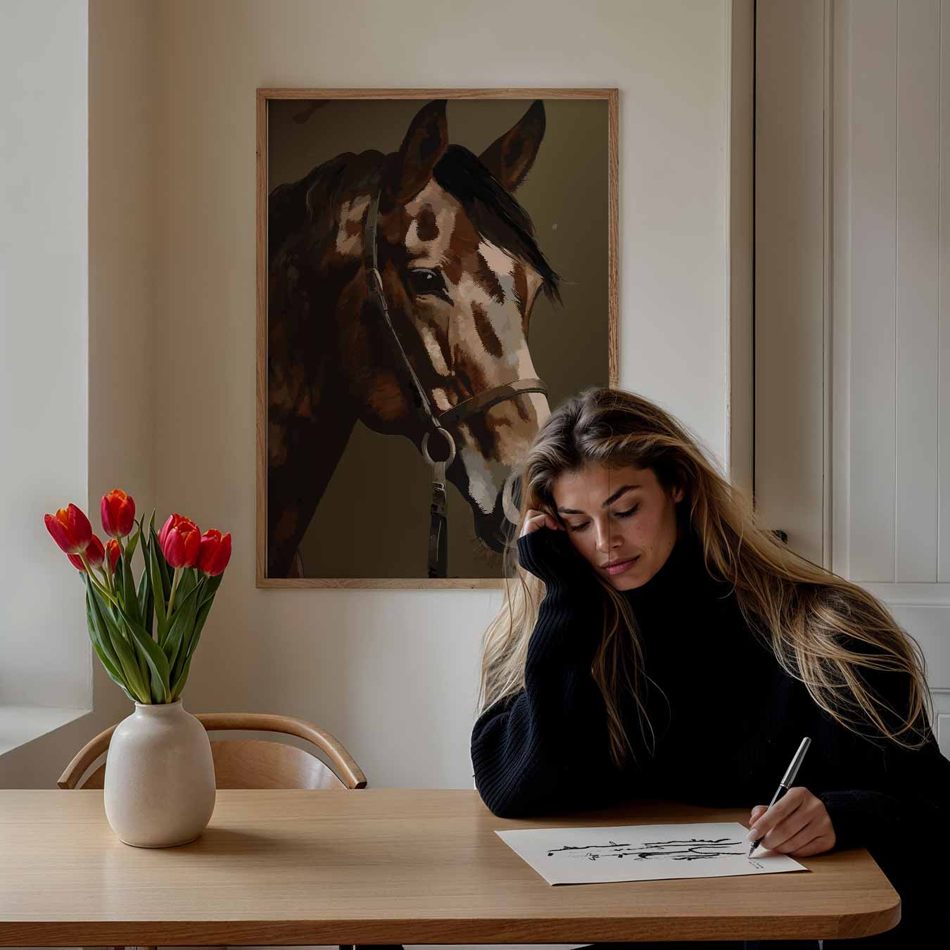 Elegante Paardenposter