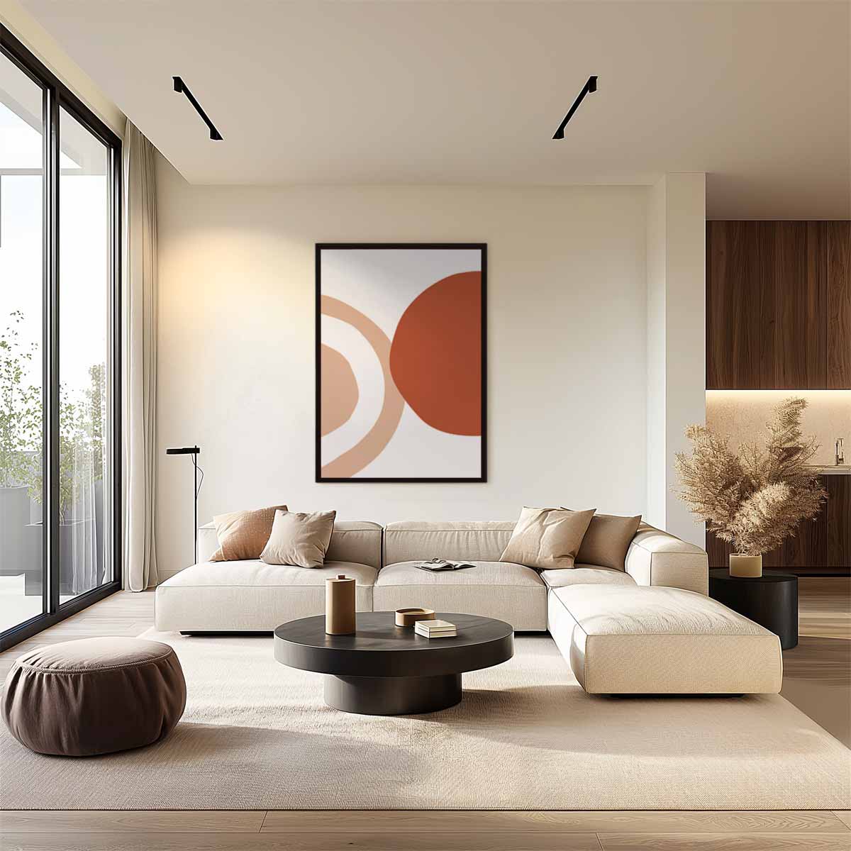 Abstracte Zonnekringen Canvas Kunstwerk-canvas-dibond-plexiglas-wanddecoratie-WallArtistic