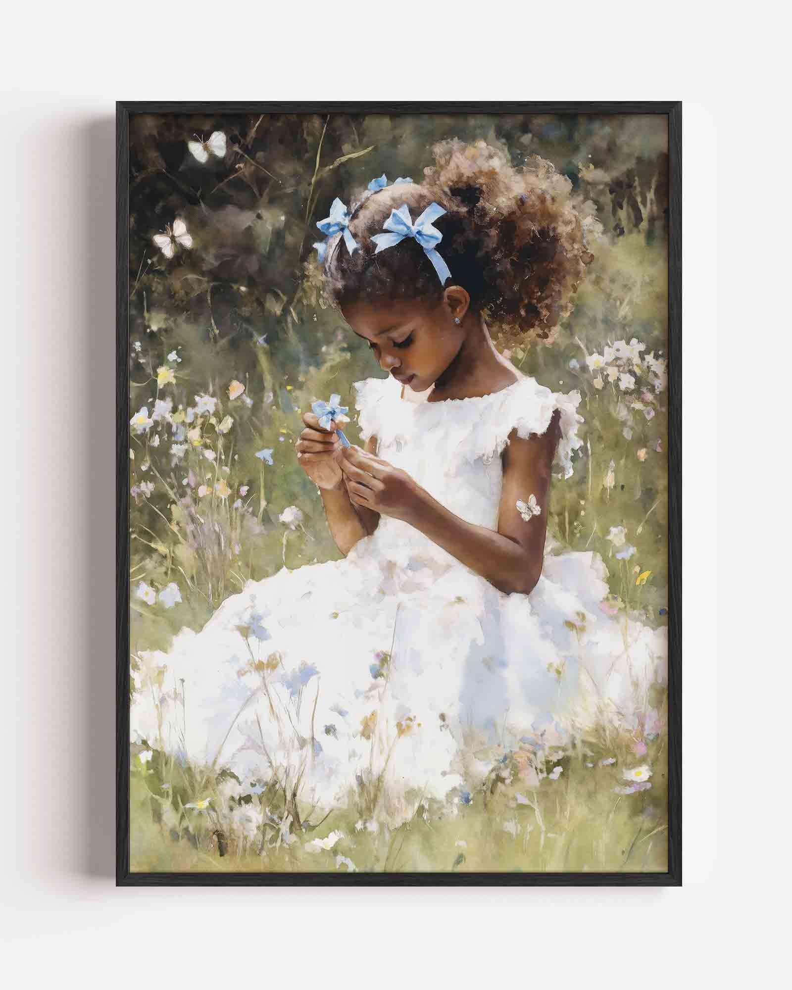 Meisje met bloemen Poster