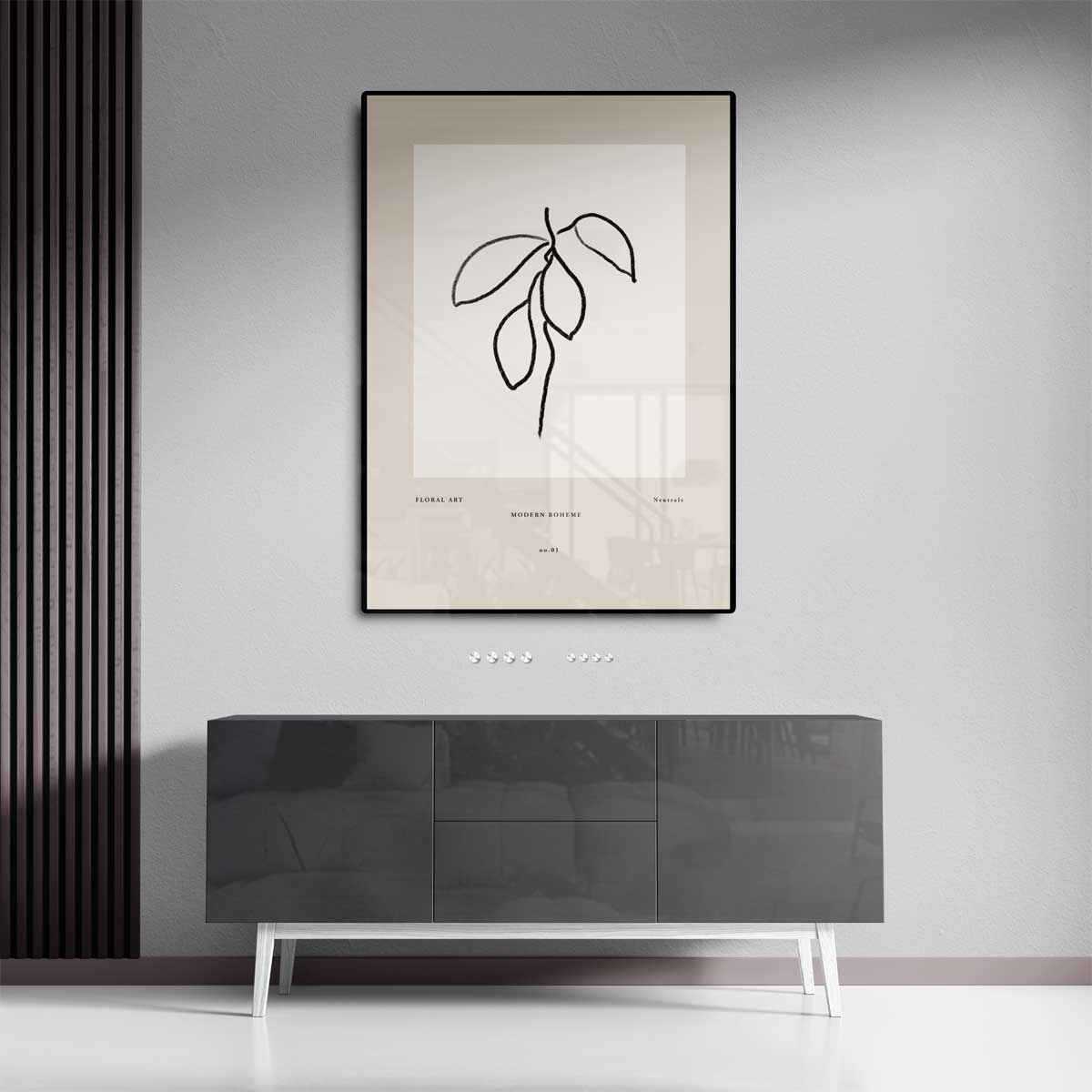Modern Boho Bladeren Kunstwerk-canvas-dibond-plexiglas-wanddecoratie-WallArtistic