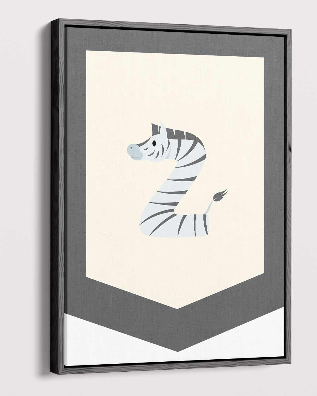 Zebra Alfabet Kunstwerk Kunstwerk-canvas-dibond-plexiglas-wanddecoratie-WallArtistic