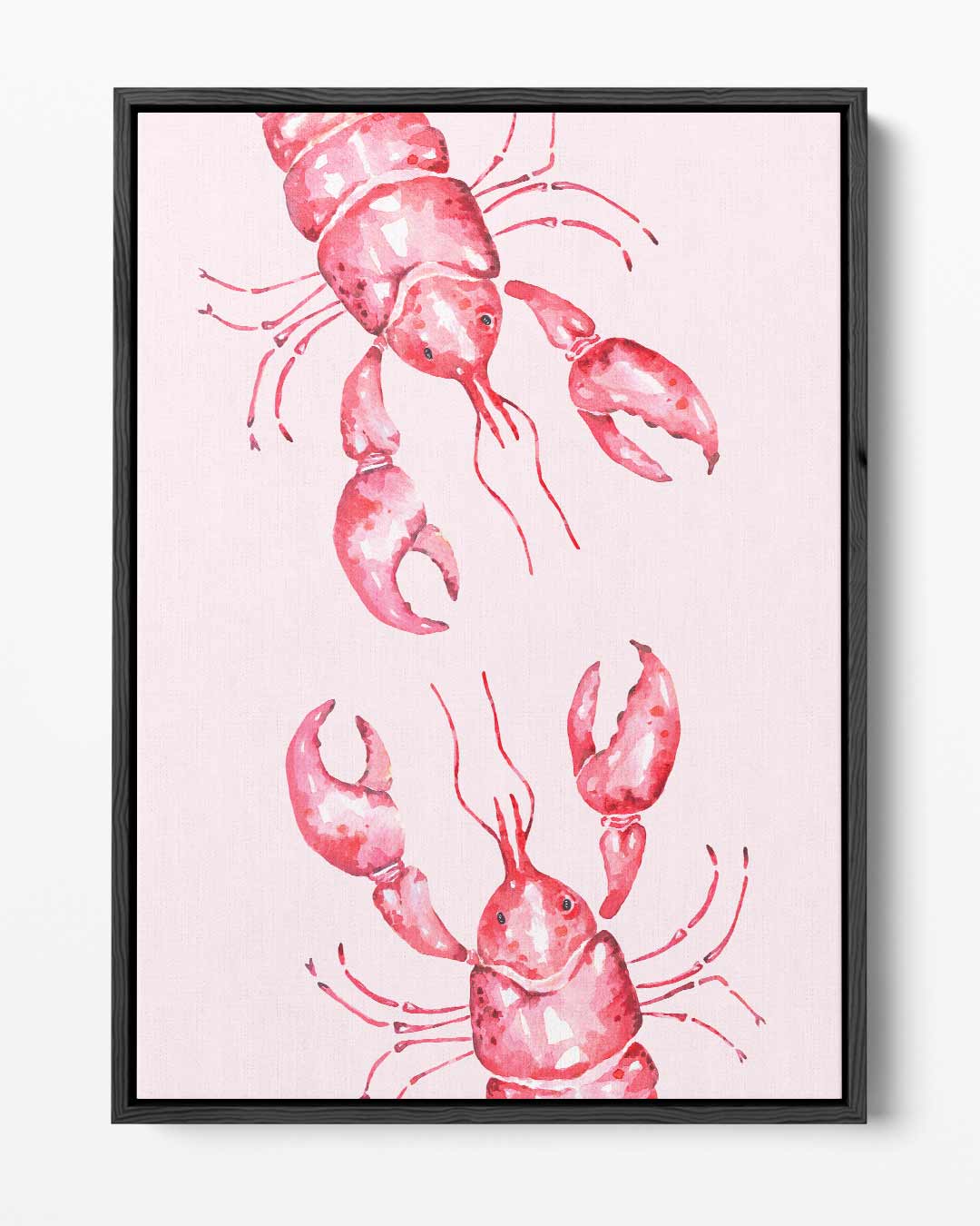 Vrolijke Kreeften in Aquarel Kunstwerk-canvas-dibond-plexiglas-wanddecoratie-WallArtistic