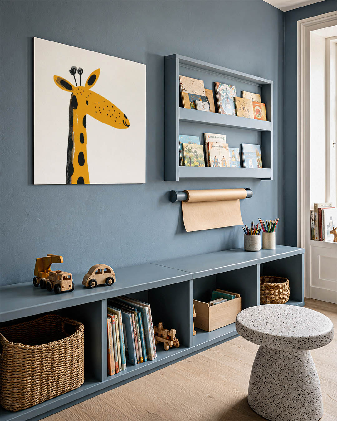 Vrolijke giraffe illustratie Kunstwerk