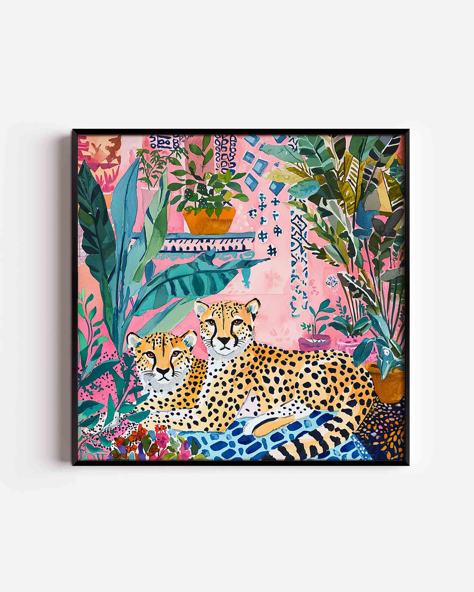Luipaarden en planten Poster
