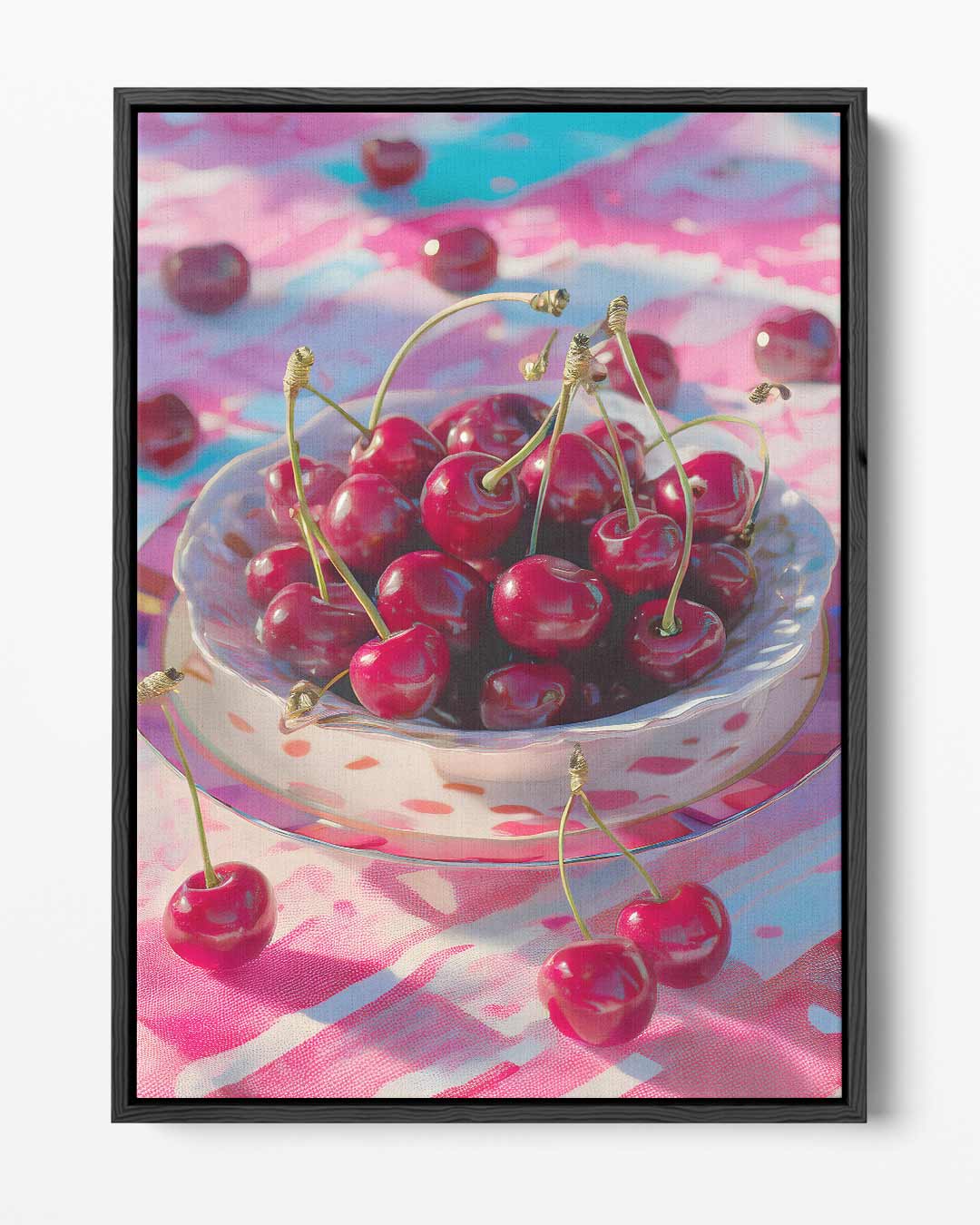 Verrukkelijke Kersen in Stilleven Kunstwerk-canvas-dibond-plexiglas-wanddecoratie-WallArtistic