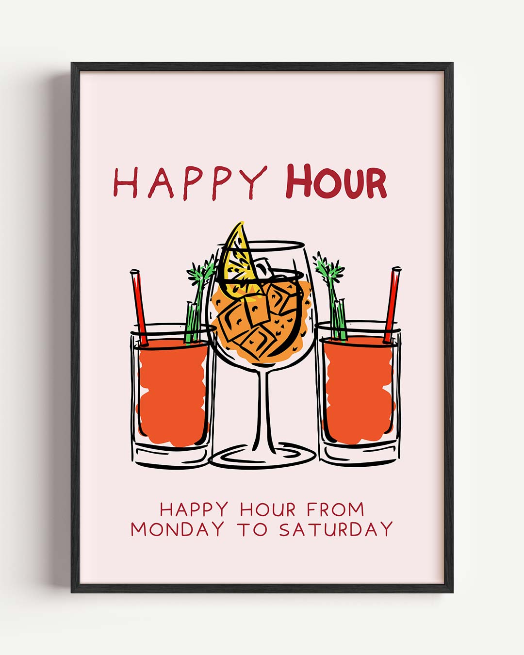 Happy Hour Cocktails Poster