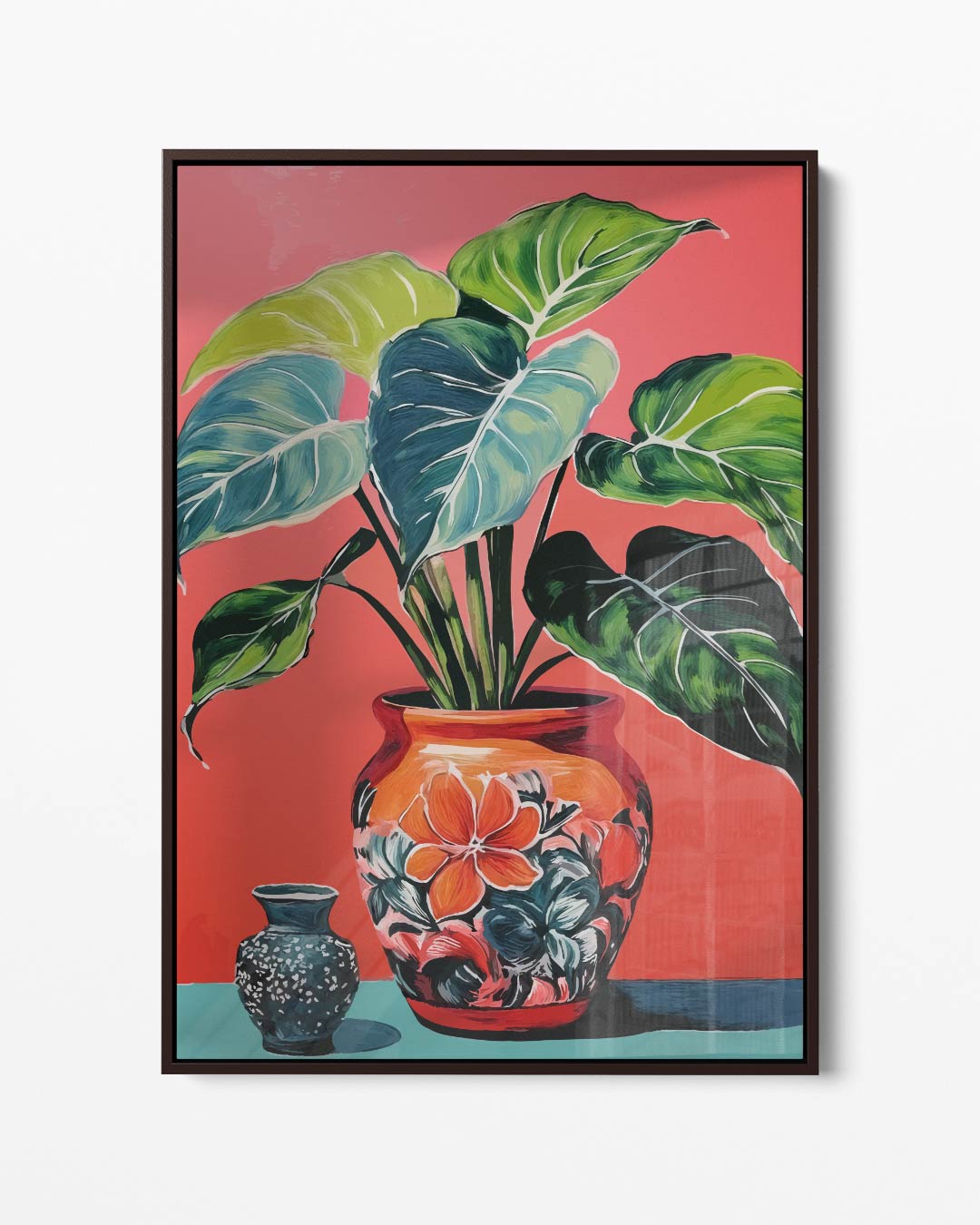 Kleurrijke Bladeren in Bloempotten Kunstwerk-canvas-dibond-plexiglas-wanddecoratie-WallArtistic