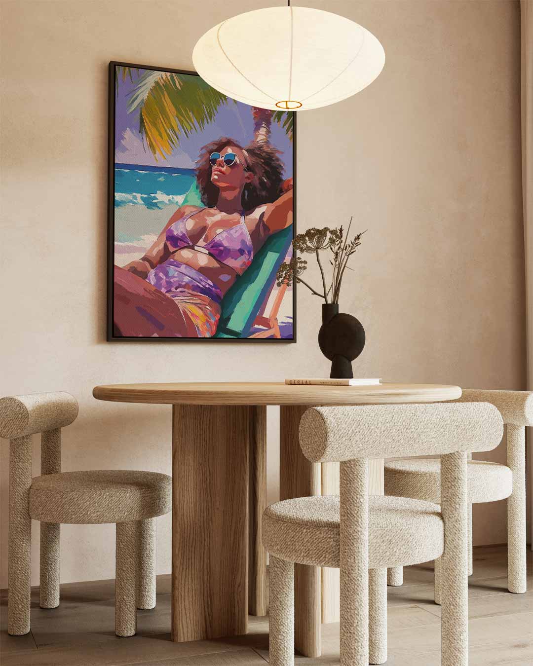 Zomers Genieten op het Strand Kunstwerk-canvas-dibond-plexiglas-wanddecoratie-WallArtistic
