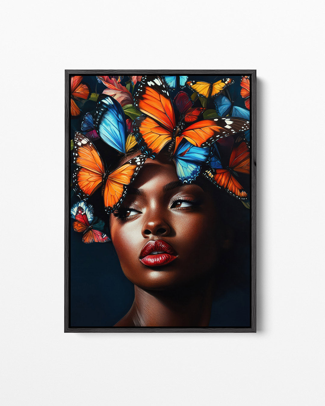 Vlinders en portret Kunstwerk
