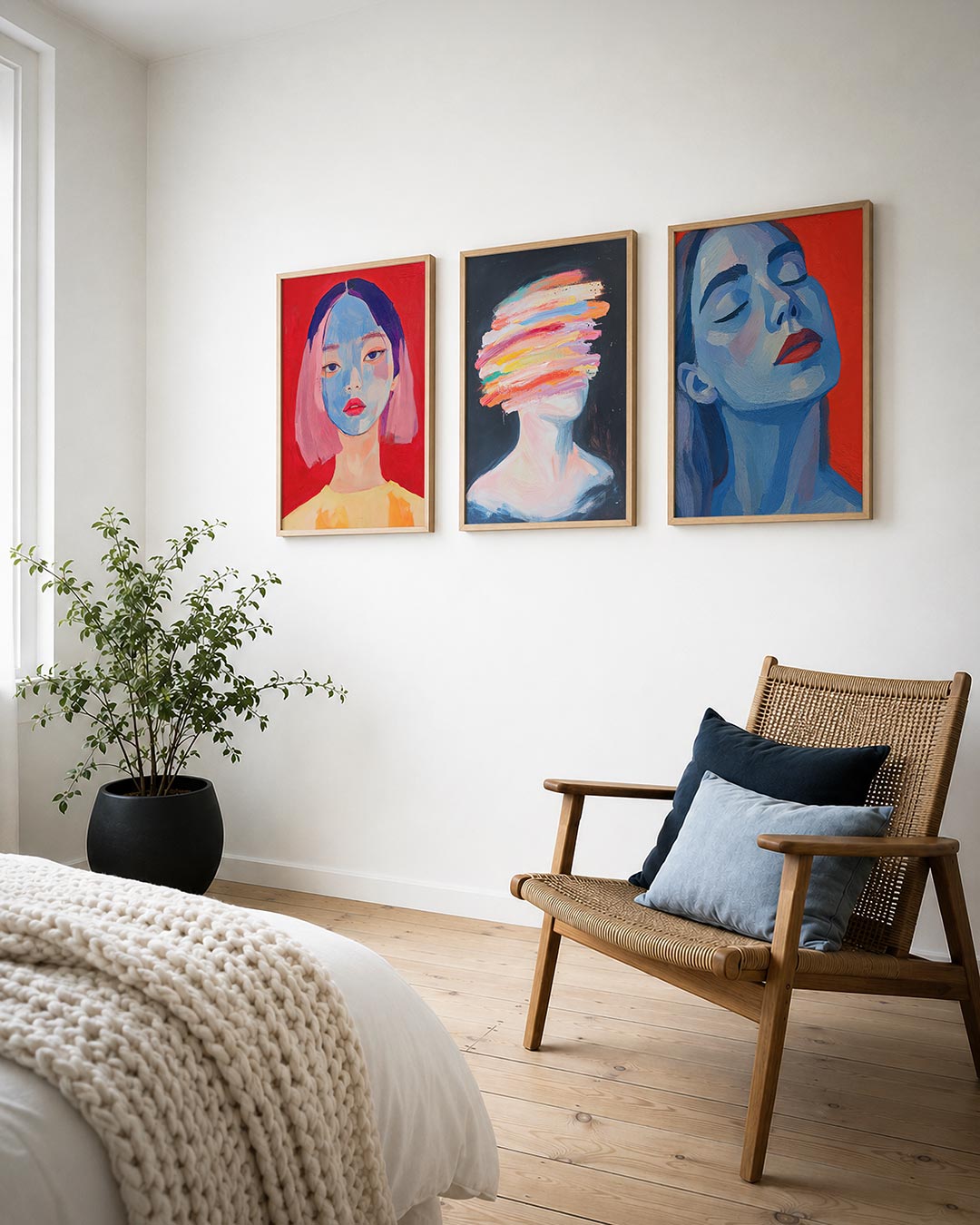 Kleurrijke portretvlakken Posterset
