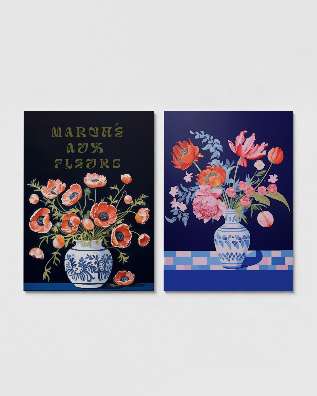 Bloemrijke compositie Posterset