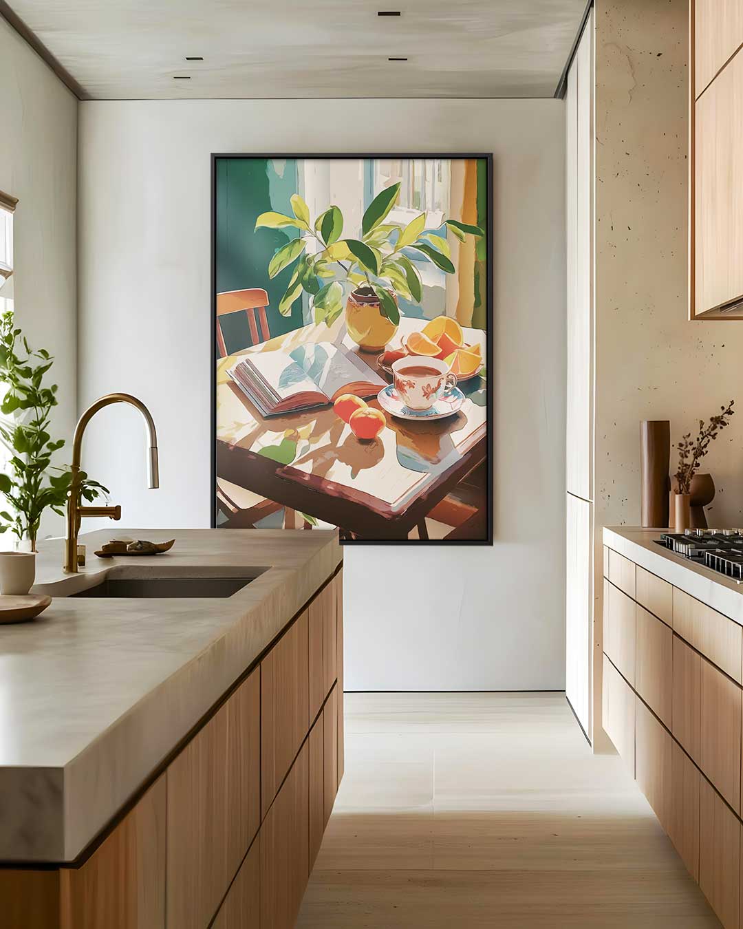 Ontbijt in de Zon Kunstwerk-canvas-dibond-plexiglas-wanddecoratie-WallArtistic