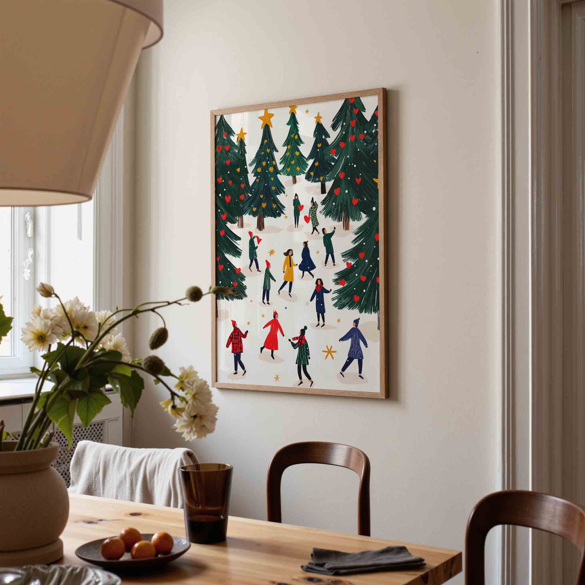 Winterse boswandeling Poster