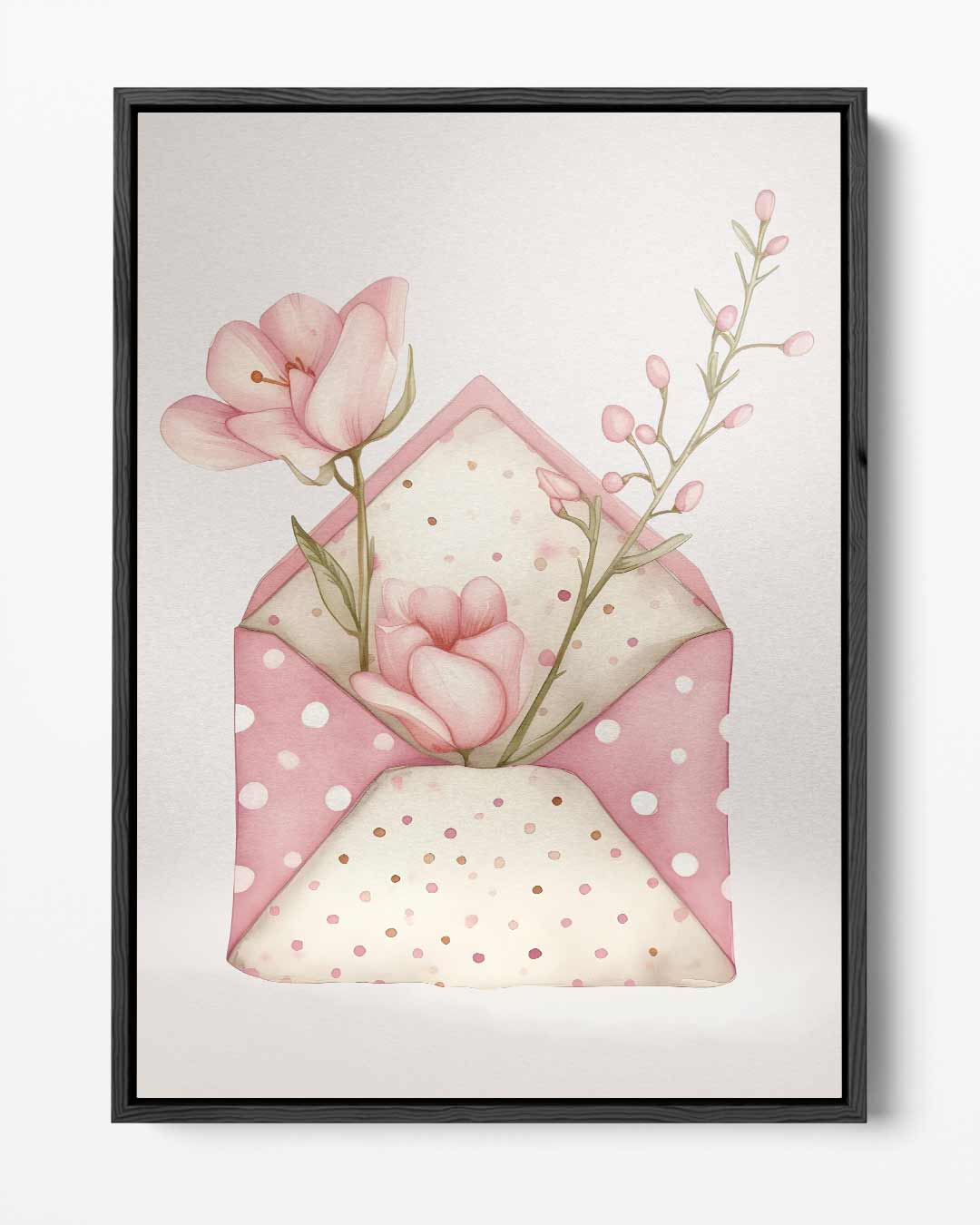 Bloemen in een Gestippelde Envelop Kunstwerk-canvas-dibond-plexiglas-wanddecoratie-WallArtistic