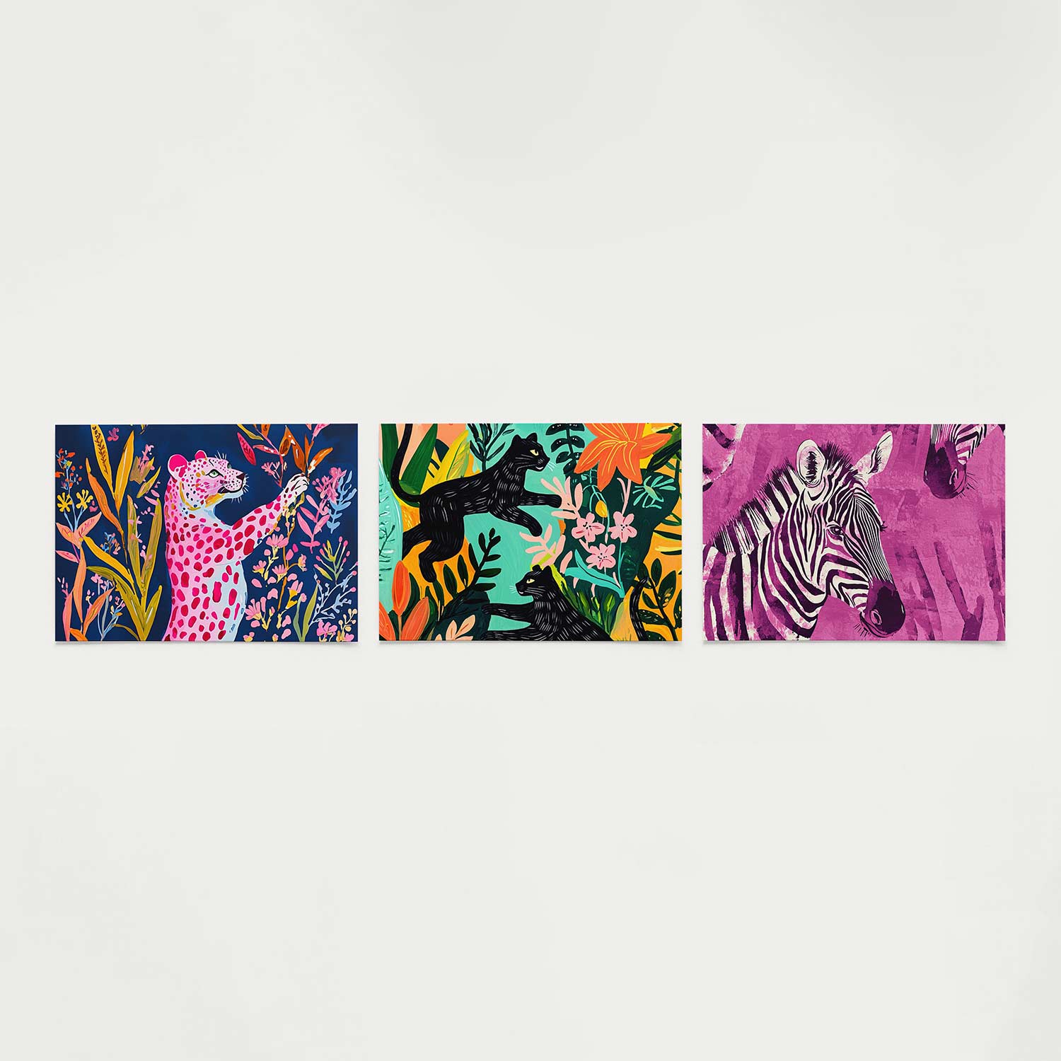 Kleurrijke dierenwereld Posterset
