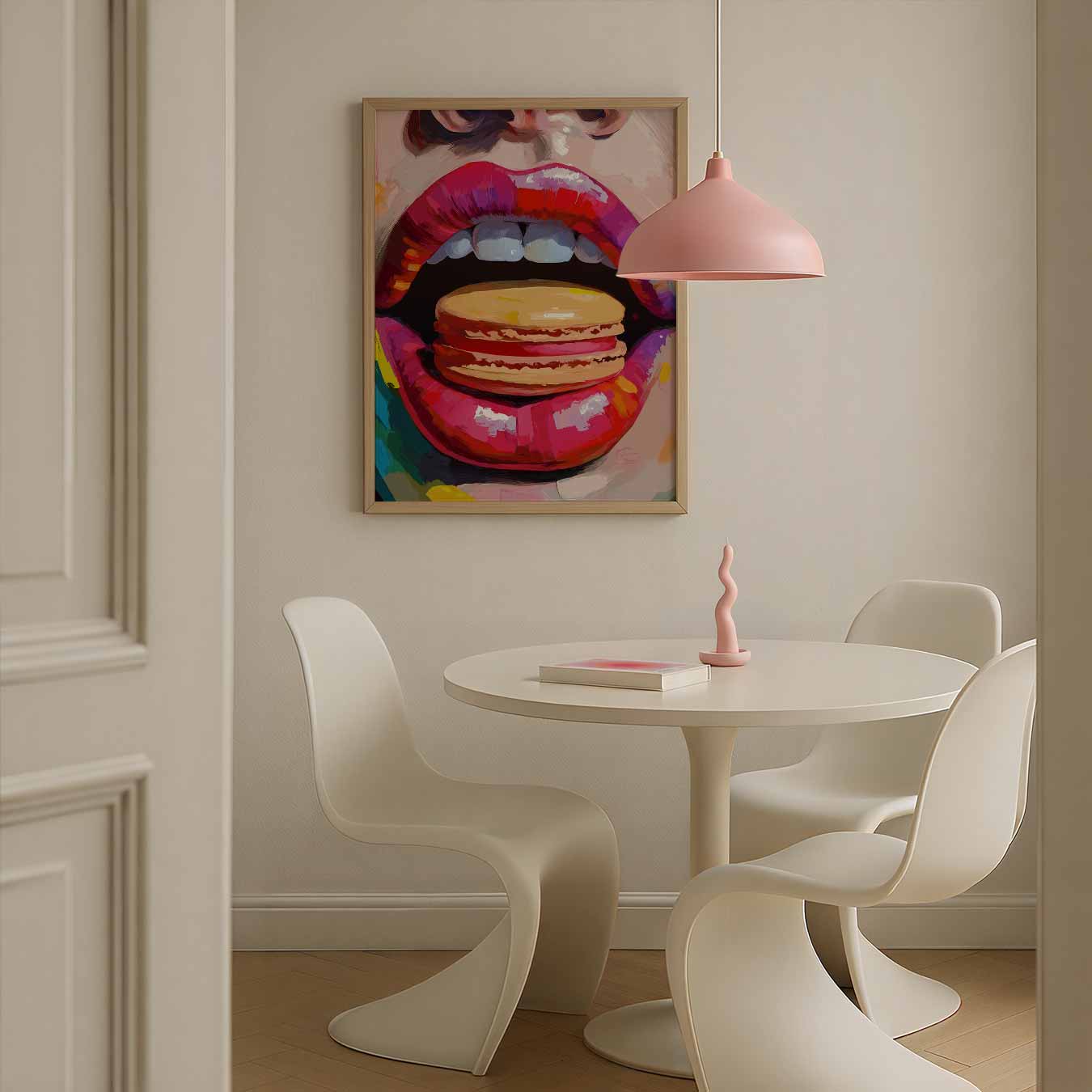 Kleurrijke Lippen Met Macaron Poster