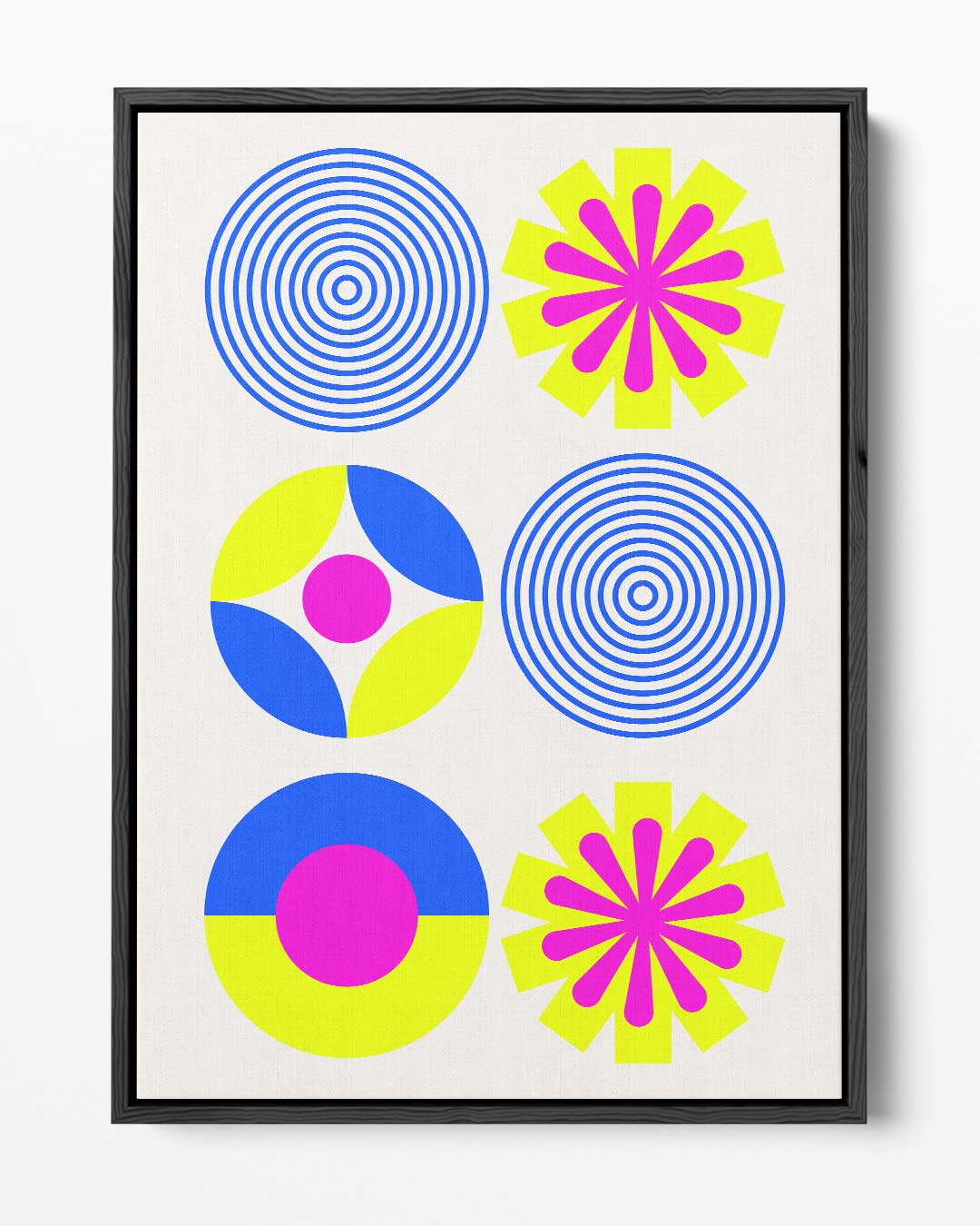 Kleurrijke Cirkelpatronen Kunstwerk-canvas-dibond-plexiglas-wanddecoratie-WallArtistic