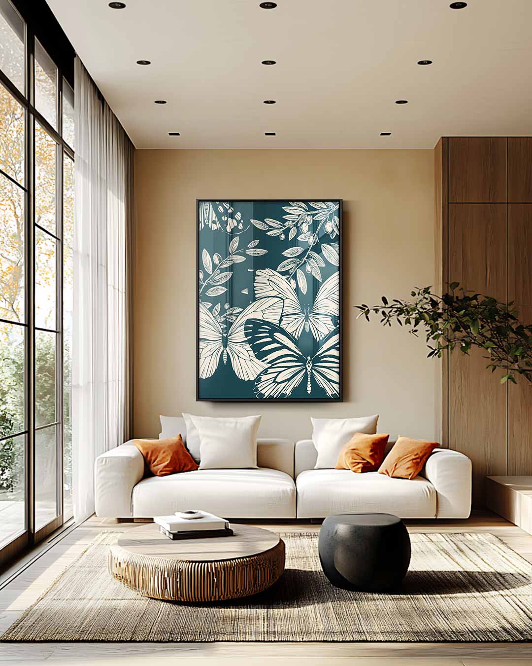 Vlinders in de Nacht Kunstwerk-canvas-dibond-plexiglas-wanddecoratie-WallArtistic