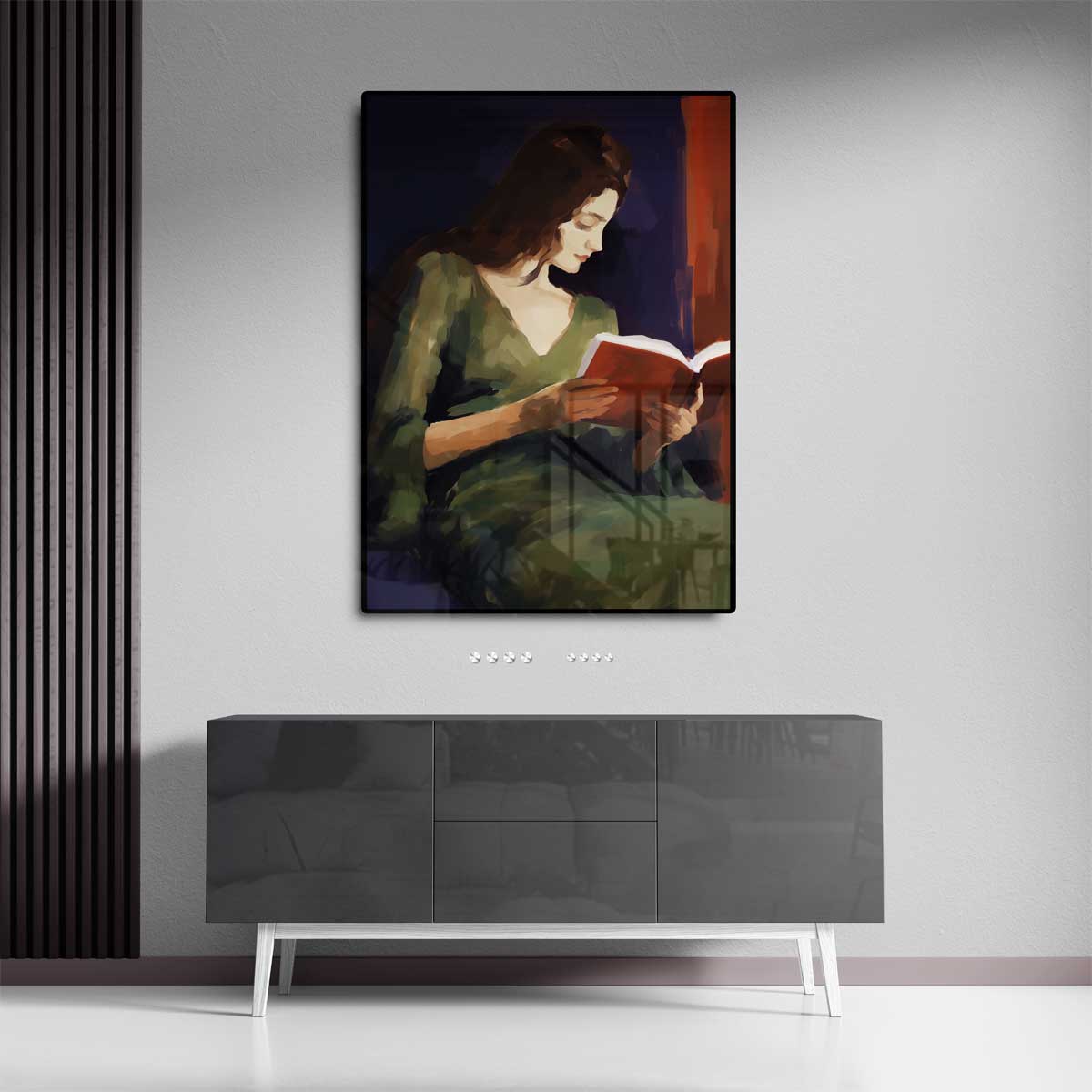 Lezend in Rust Kunstwerk-canvas-dibond-plexiglas-wanddecoratie-WallArtistic