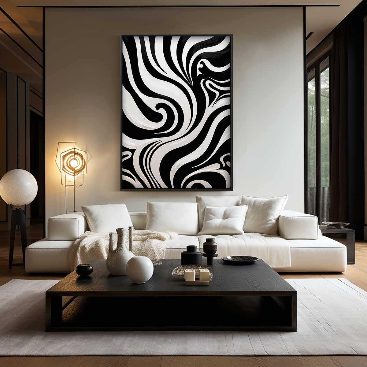 Golvende Lijnen Kunstwerk Kunstwerk-canvas-dibond-plexiglas-wanddecoratie-WallArtistic
