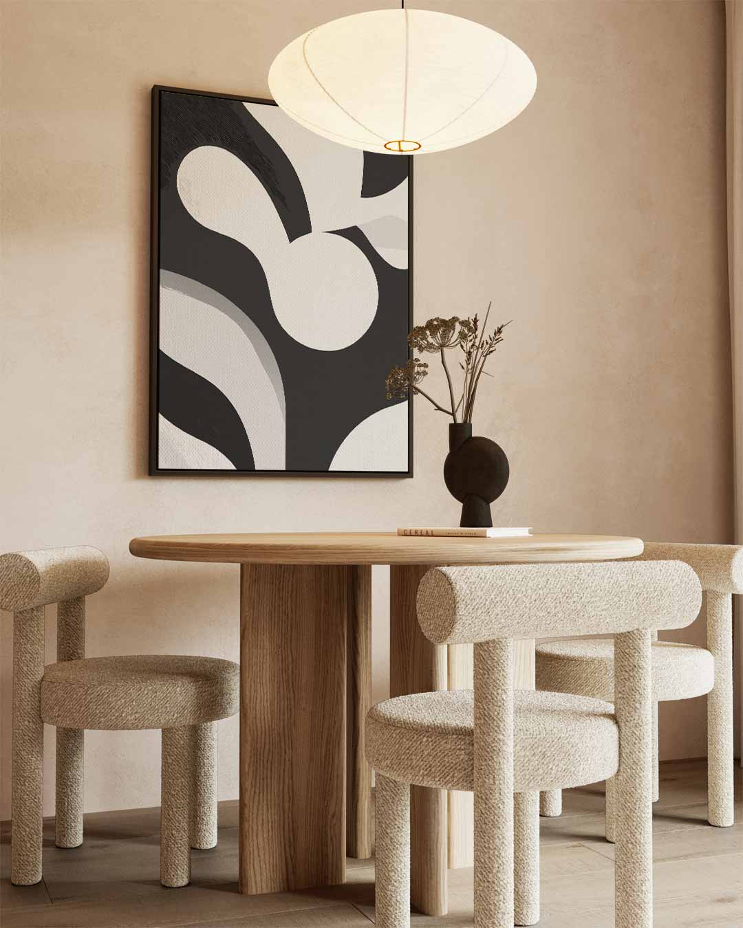 Moderne Zwart-Wit Compositie Kunstwerk-canvas-dibond-plexiglas-wanddecoratie-WallArtistic