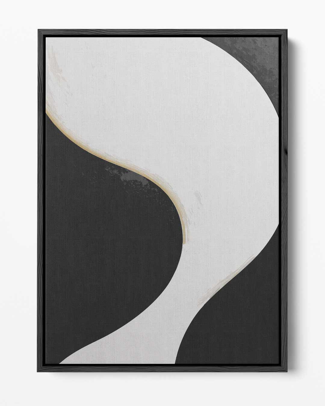Sierlijke Golven in Zwart-Wit Kunstwerk-canvas-dibond-plexiglas-wanddecoratie-WallArtistic