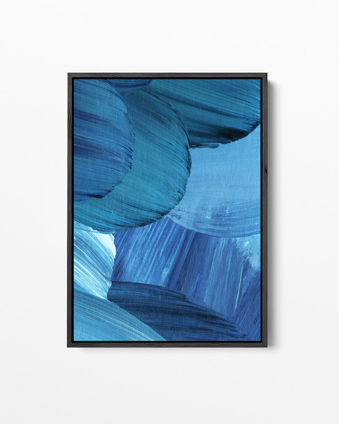 Dynamische blauwe vormen Kunstwerk
