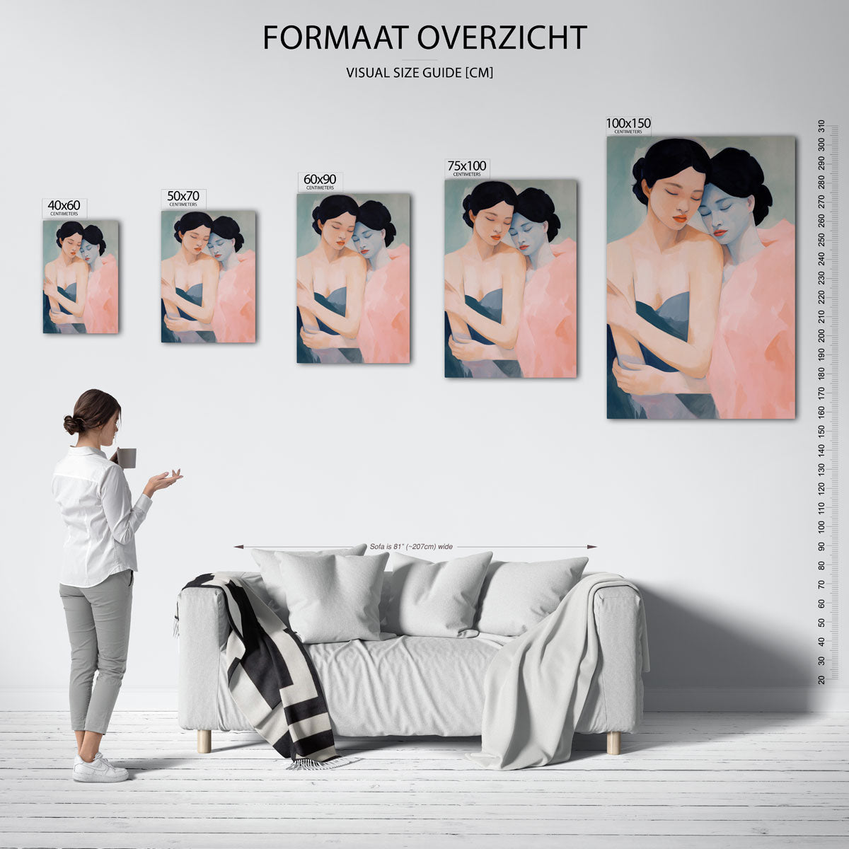 Intieme omhelzing Kunstwerk