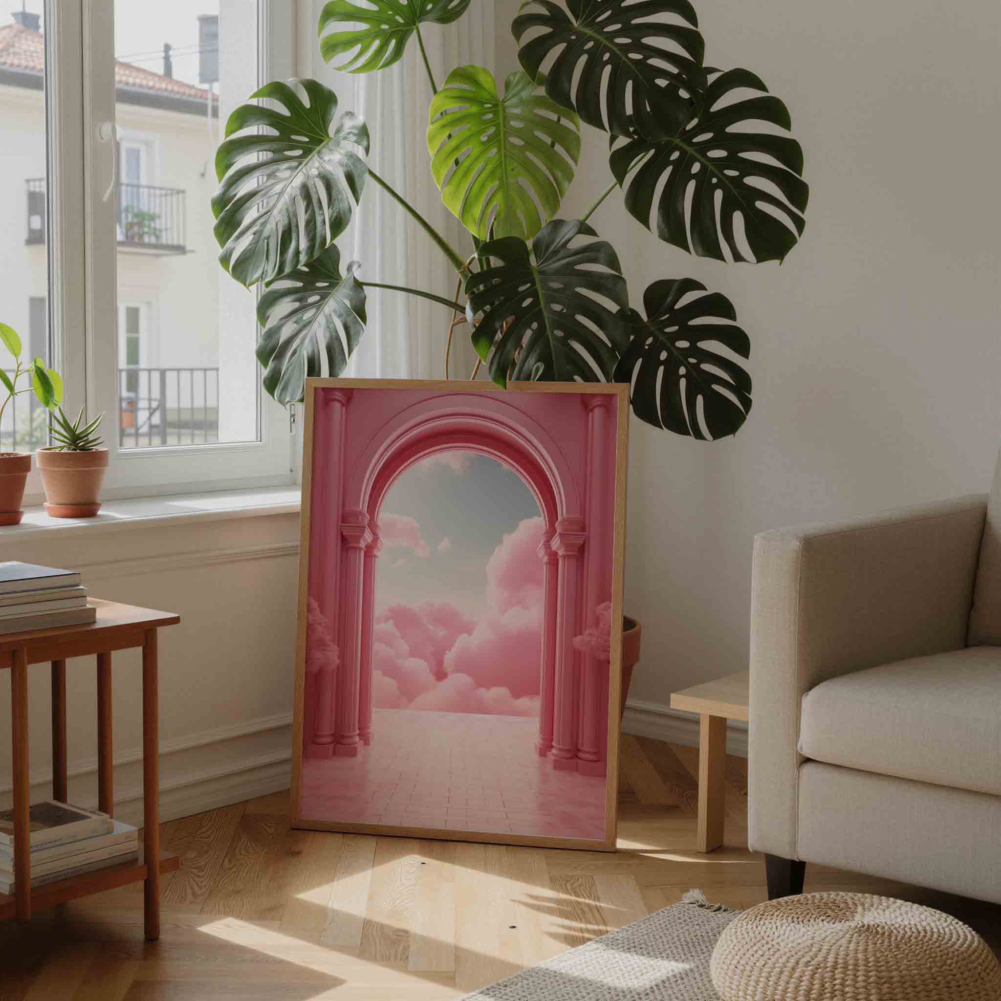 Roze wolken en bogen Poster