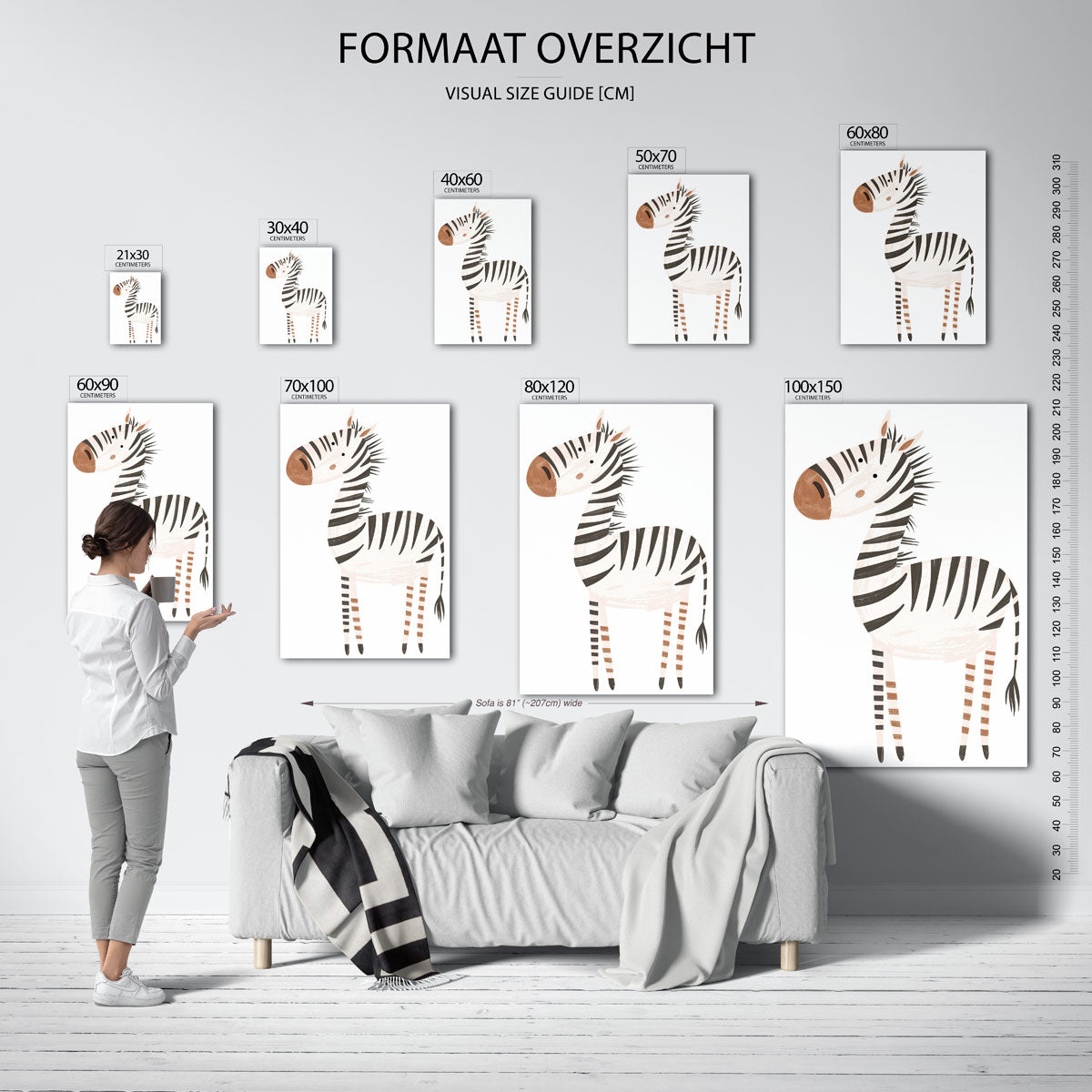 Zebra illustratie Poster