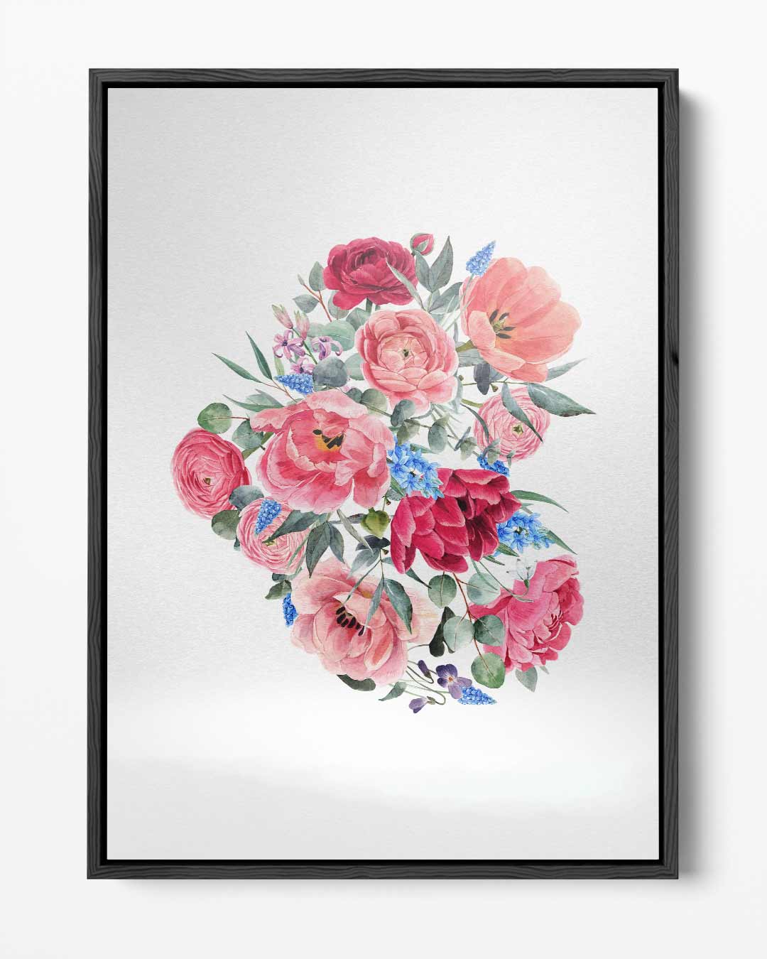 Bloemenpracht Aquarel Kunstwerk-canvas-dibond-plexiglas-wanddecoratie-WallArtistic