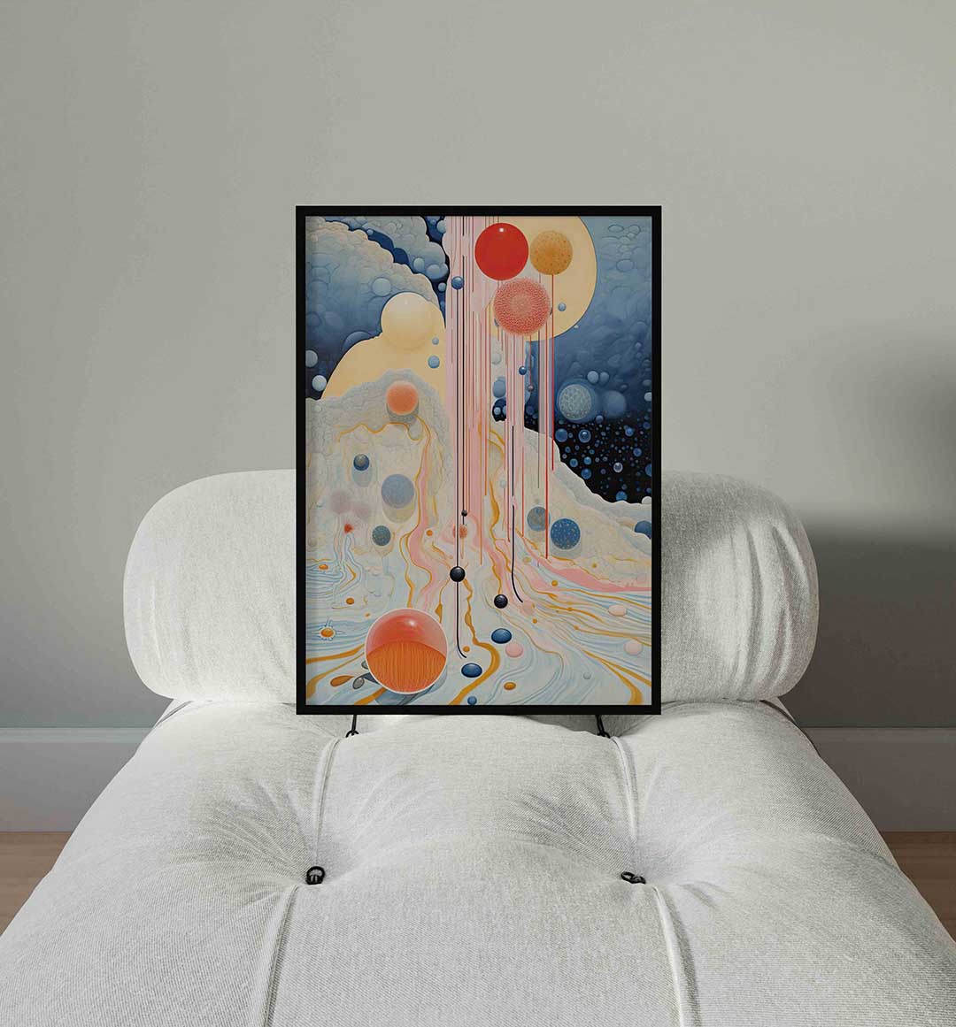 Abstracte bollen en lijnen Poster
