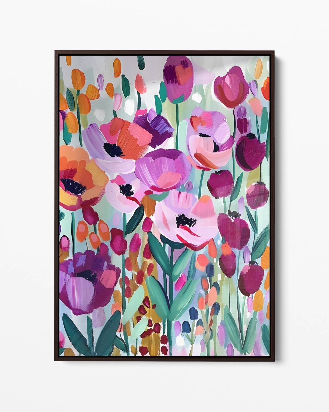 Kleurrijke Bloementuin Kunstwerk-canvas-dibond-plexiglas-wanddecoratie-WallArtistic