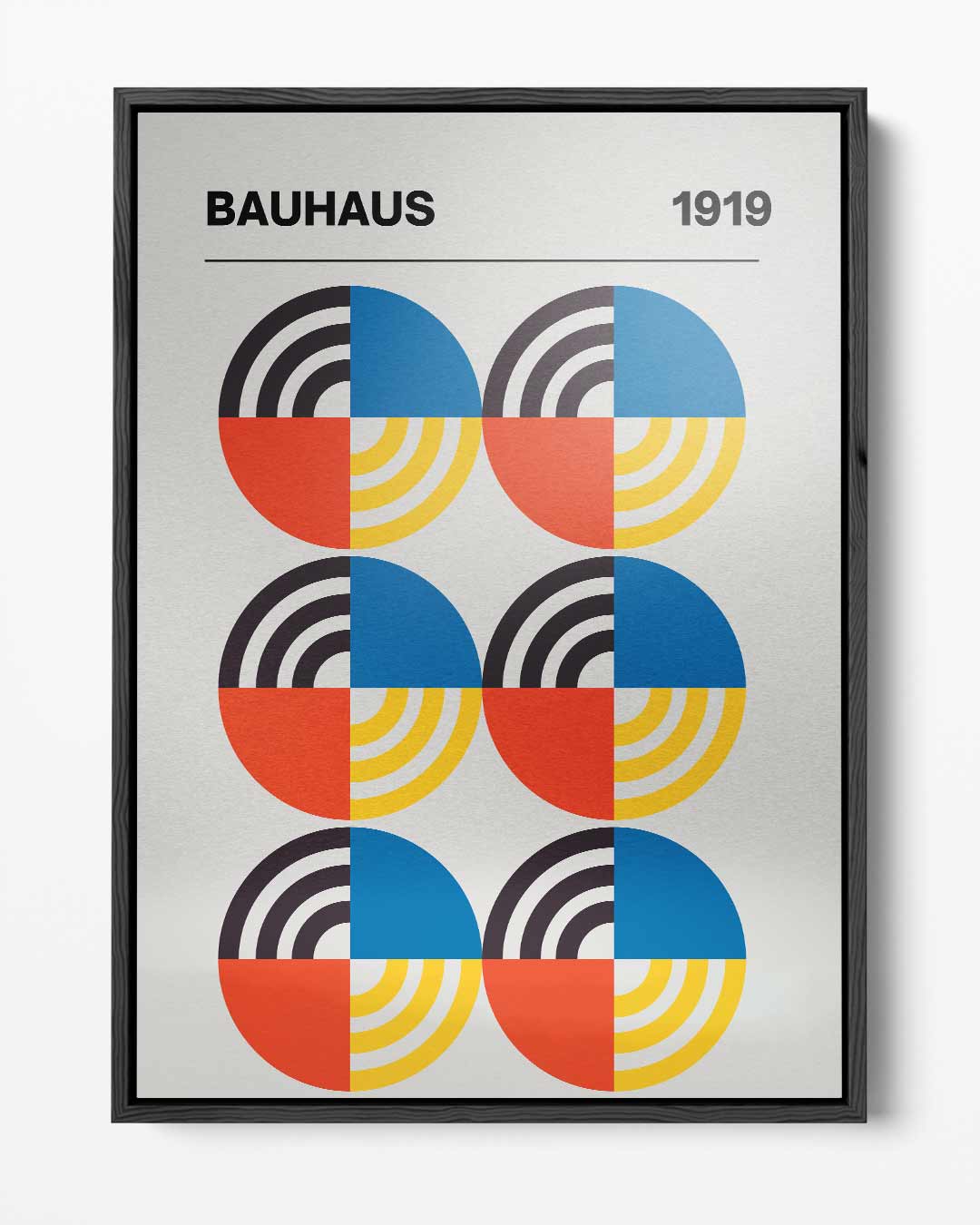 Retro Bauhaus Cirkelmotief Kunstwerk-canvas-dibond-plexiglas-wanddecoratie-WallArtistic