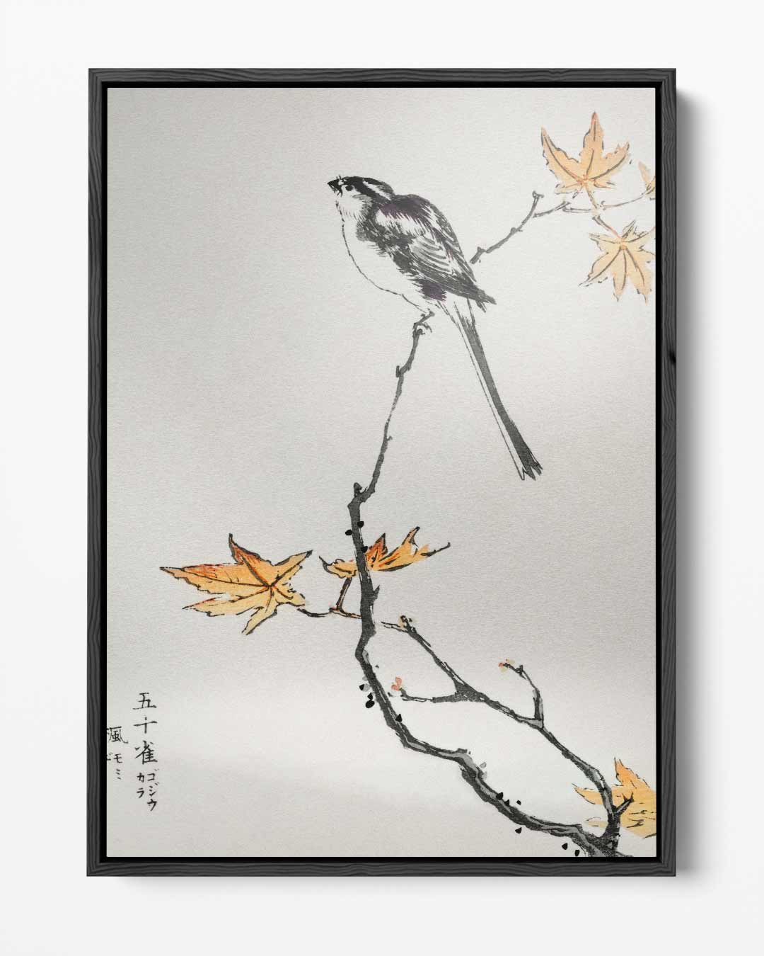Vogel op Herfsttak Kunstwerk-canvas-dibond-plexiglas-wanddecoratie-WallArtistic