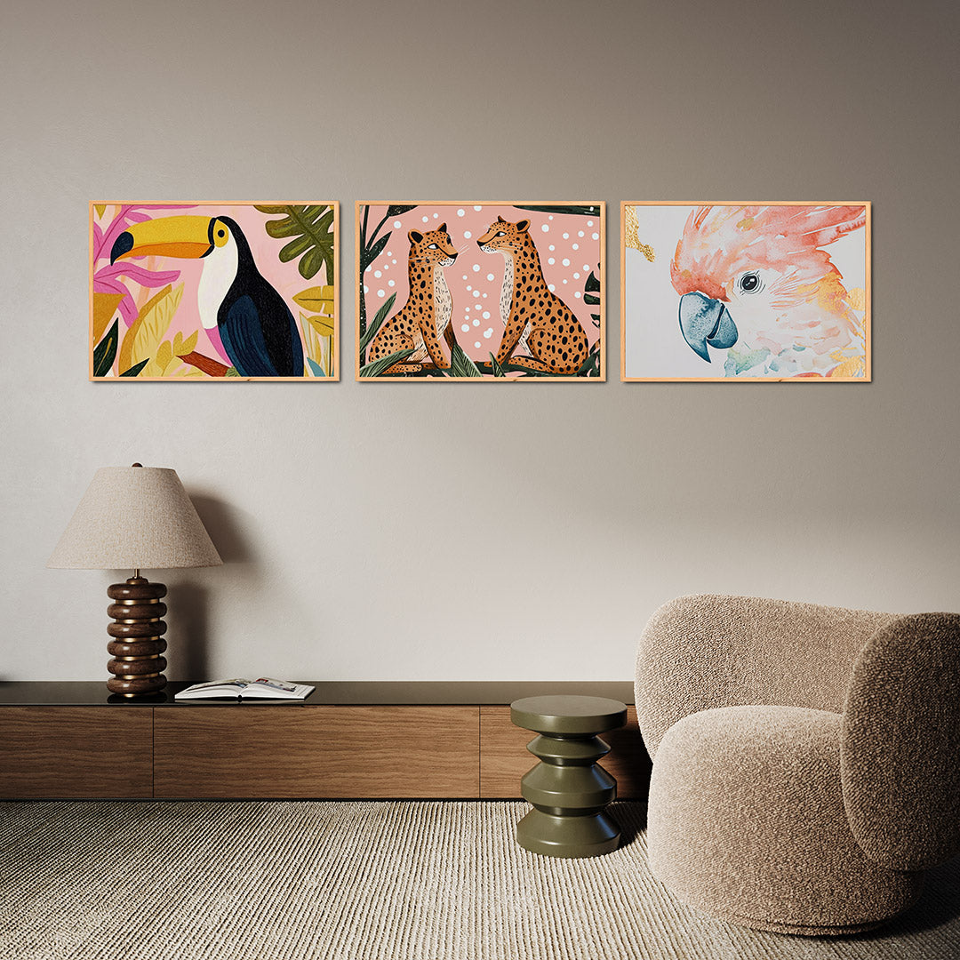 Vogel en bladeren Posterset
