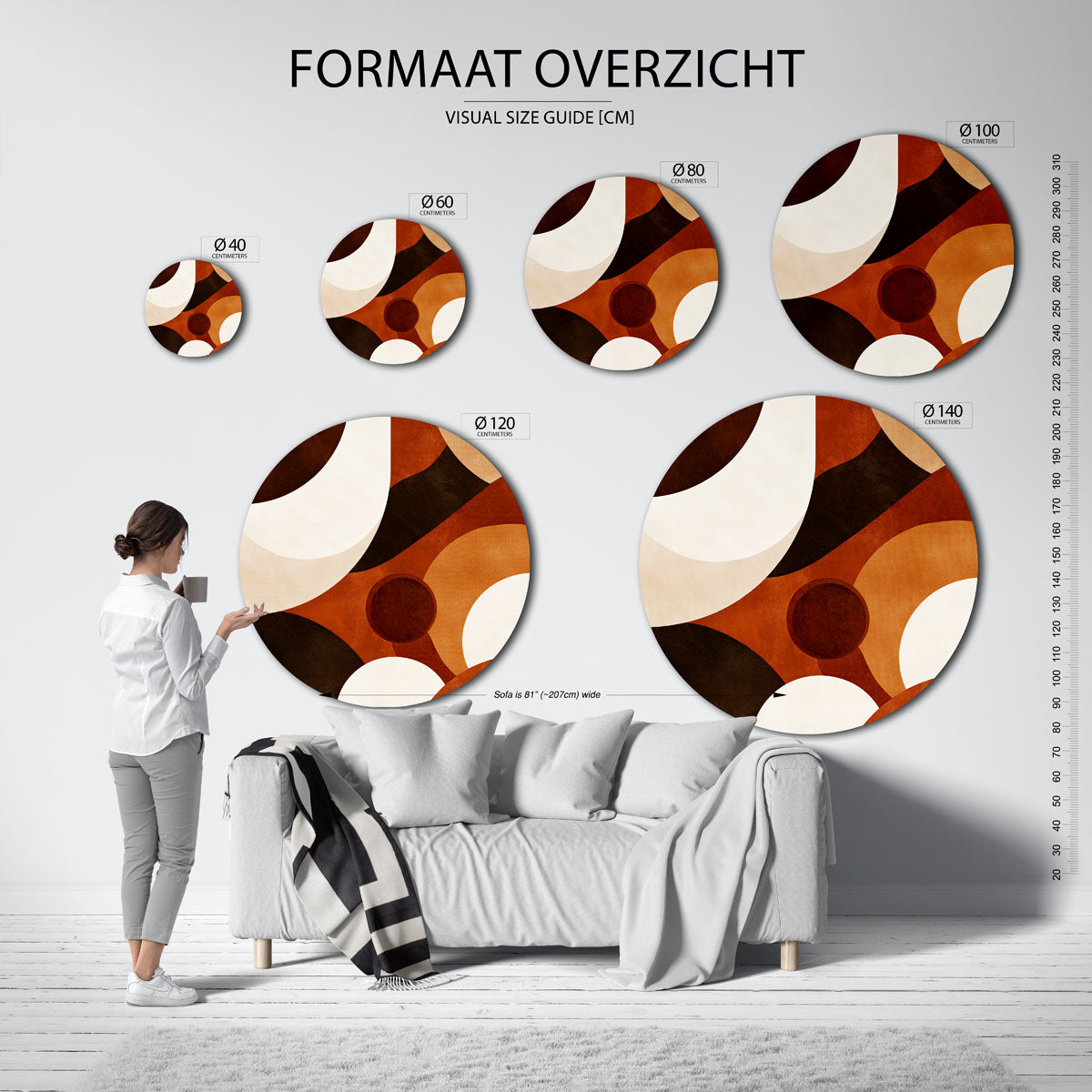 Abstracte vormen Muurcirkel