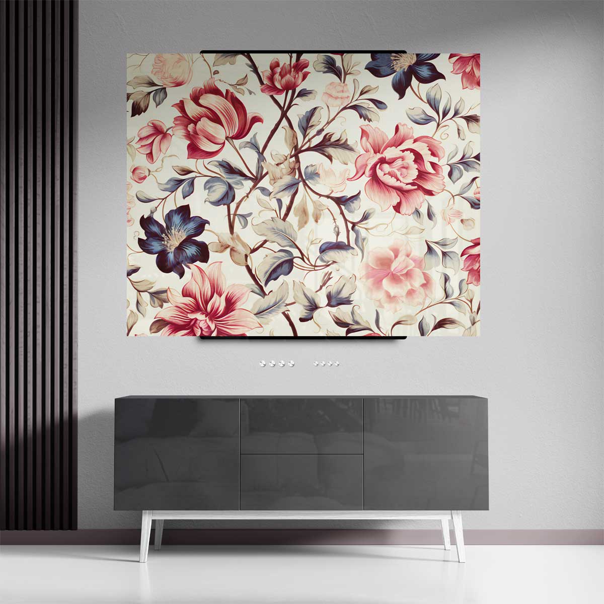 Romantisch Bloemenpatroon Kunstwerk-canvas-dibond-plexiglas-wanddecoratie-WallArtistic